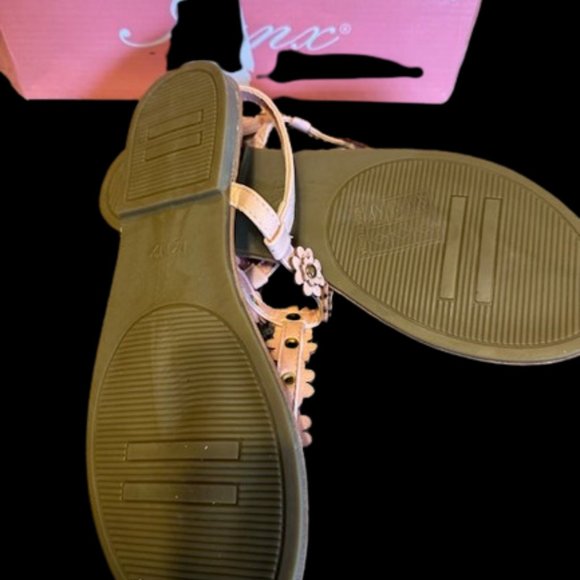 Dusty Pink Faux Leather Sandals - Picture 7 of 9